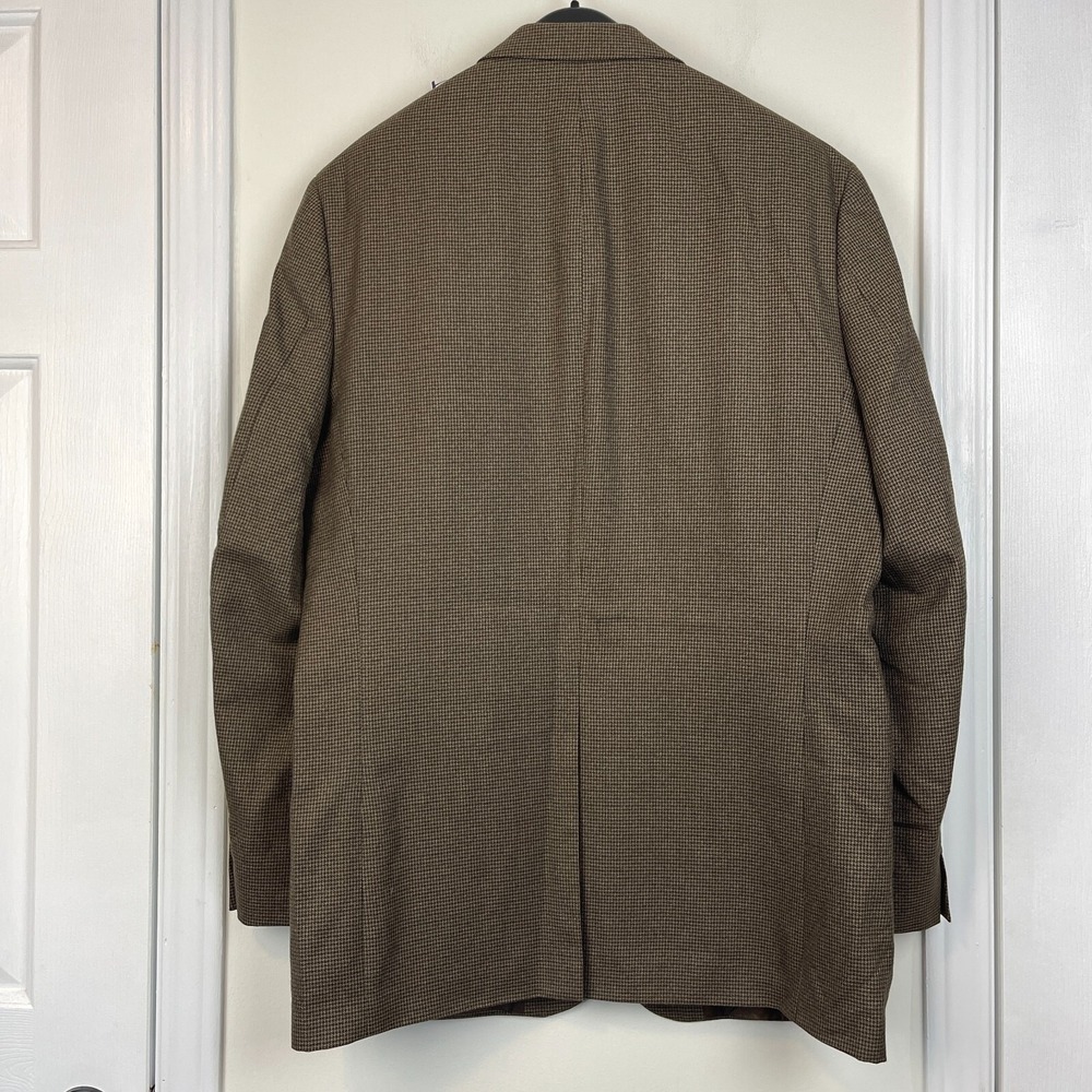 Ralph Lauren Blazer Mens‎ 42L Rayon Brown Houndstooth Summer Sport Coat 2-Button - Picture 10 of 10